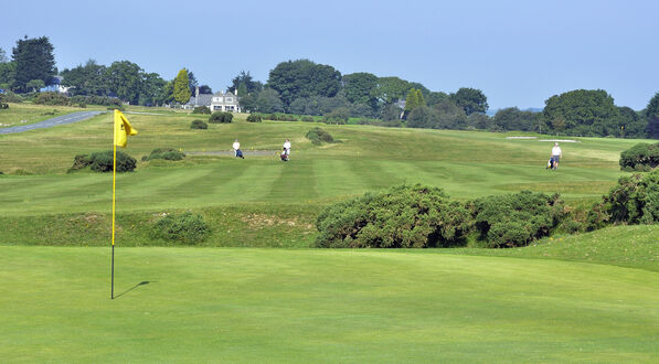 From the 6th Green back down the Fairway, the Clubhouse in the distance